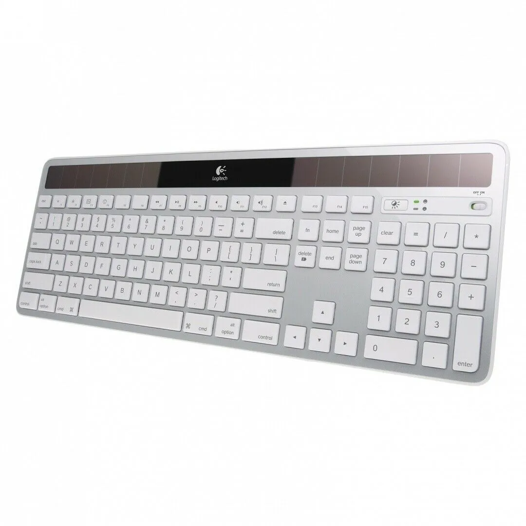 Logitech K750 Wireless Solar Recharging Slim Keyboard for Mac 920-003677, Silver