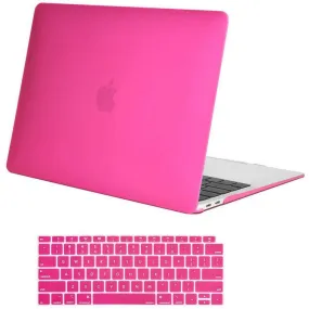 MacBook Air 13 Inch Case 2020 2019 2018, A1932, A2179, A2337 Shell Case Keyboard Cover Hot Pink