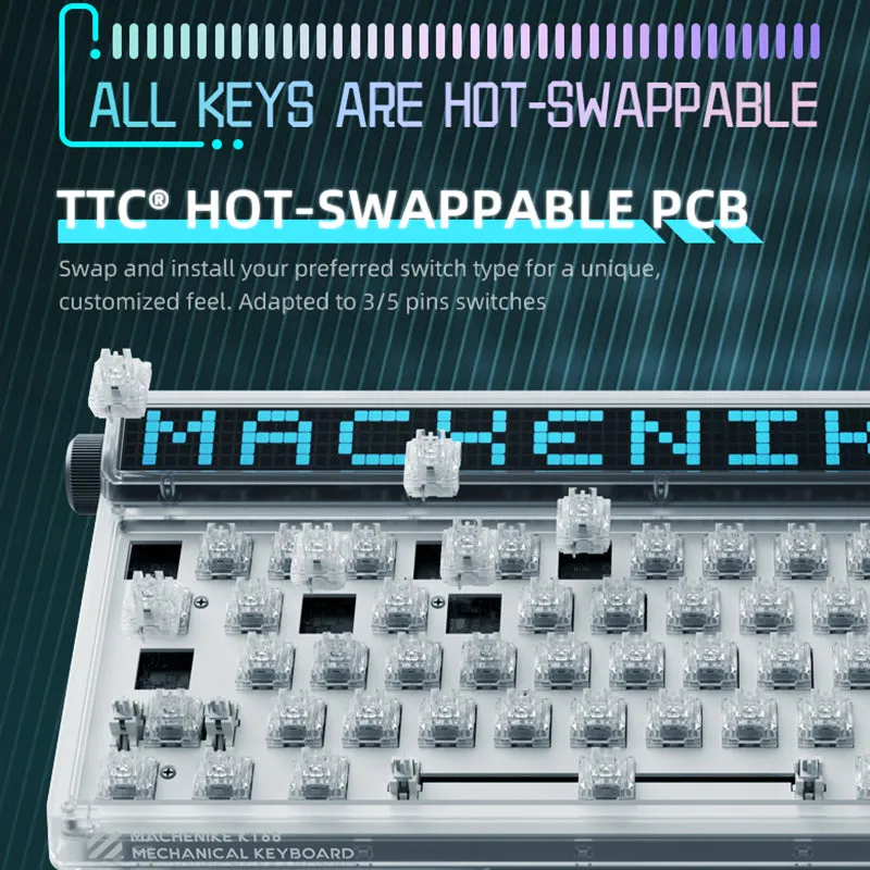 Machenike KT68 Pro Smart Screen Hot-Swap Mechanical Keyboard