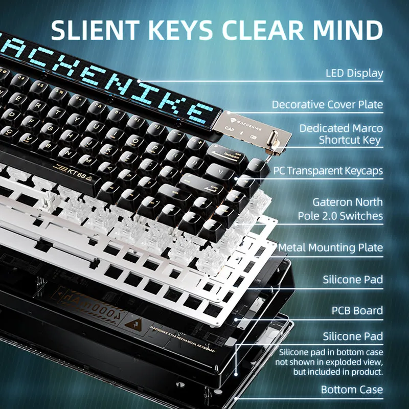 Machenike KT68 Pro Smart Screen Hot-Swap Mechanical Keyboard