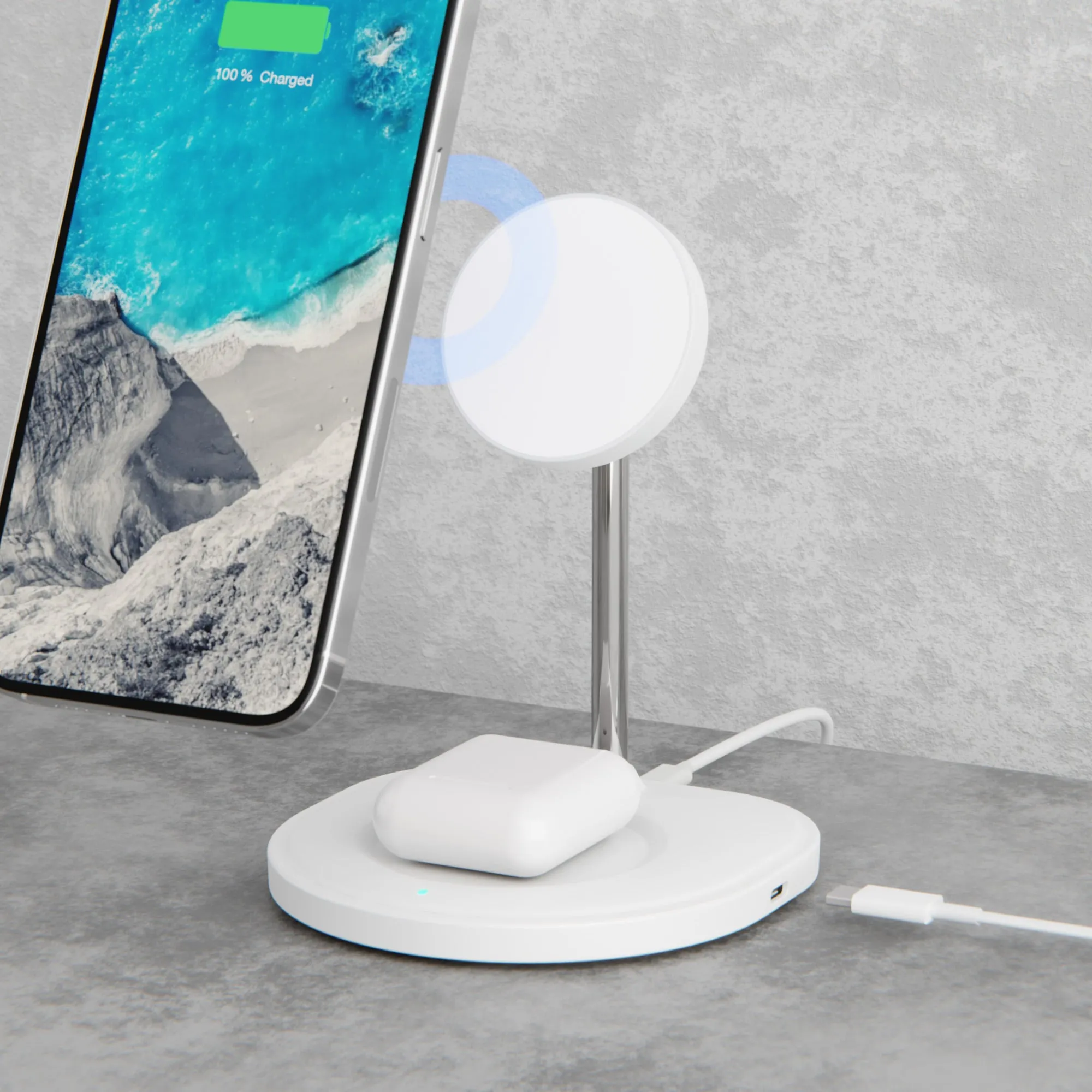 Mag Stand | Wireless MagSafe Magnetic Charging Station | for iPhone, iWatch & AirPods