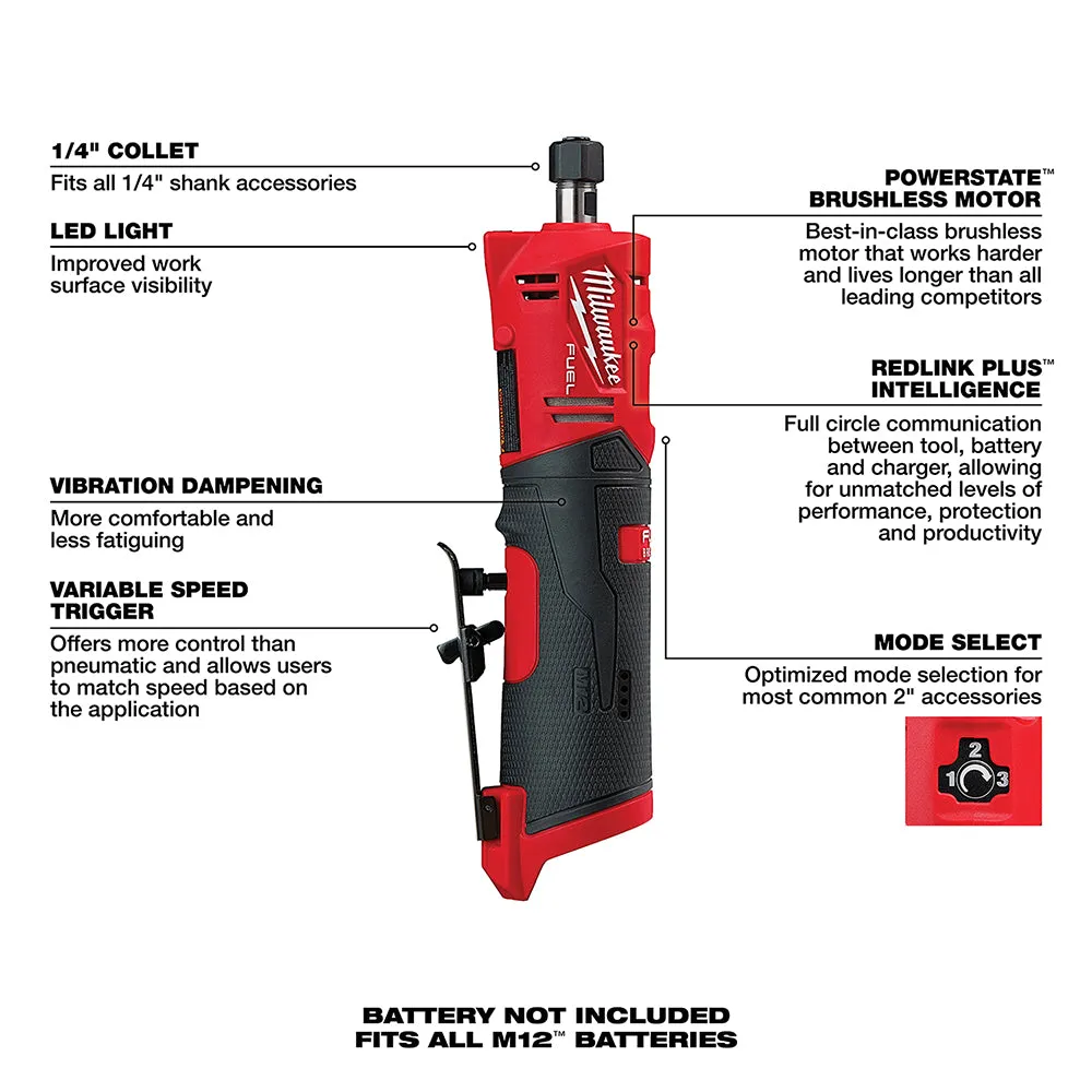 Milwaukee 2505-22x2SDG M12 FUEL 12V Installation Drill/Driver Kit w/ Die Grinder