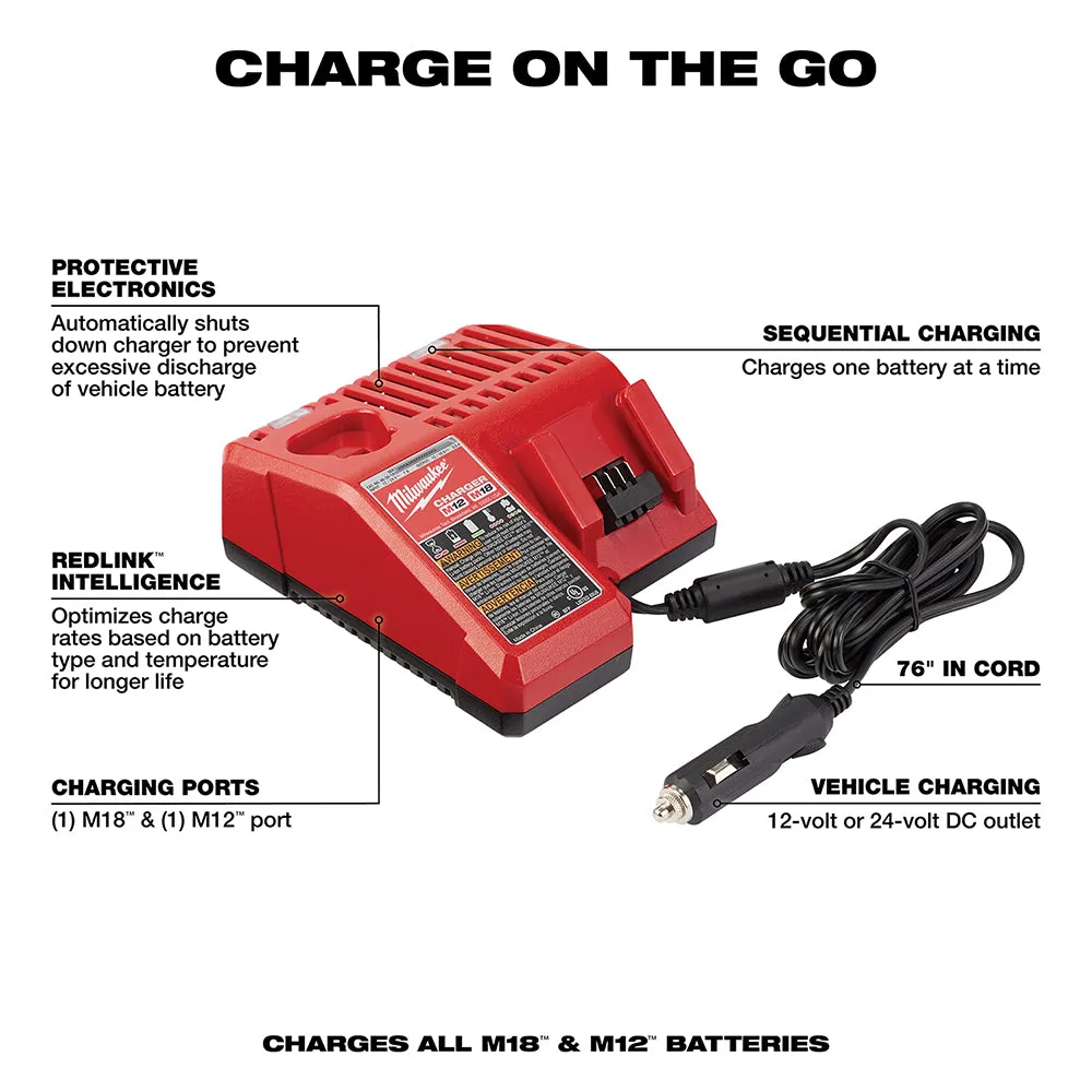 Milwaukee 48-59-1810 M18/M12 Multi-Voltage Vehicle DC Battery Charger