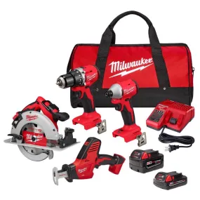 Milwaukee M18 Cordless Brushless 4 Tool Combo Kit