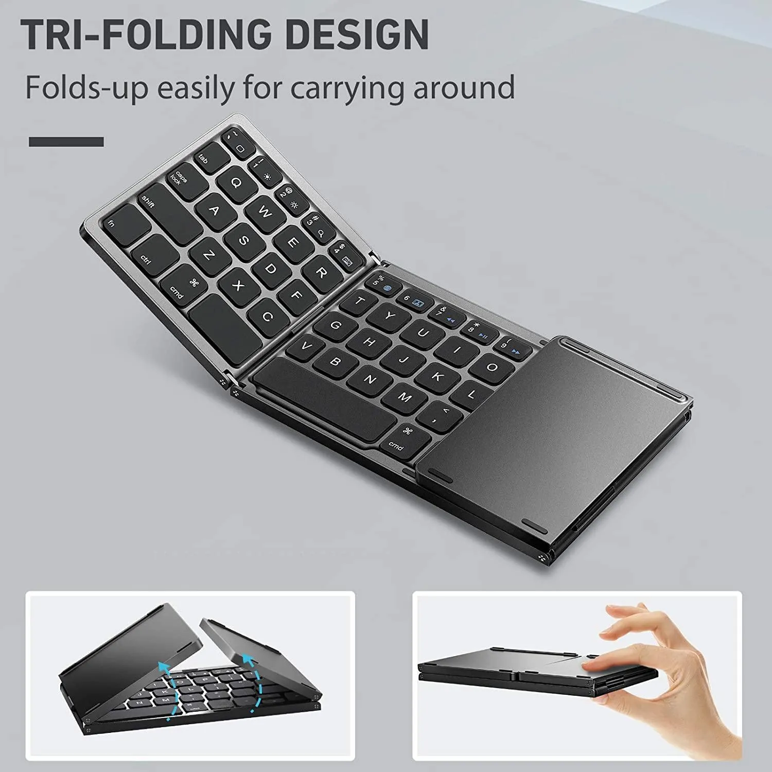 Mini Bluetooth 3.0 Folding Keyboard Touchpad For Samsung Dex Windows/iOS/Android Systems