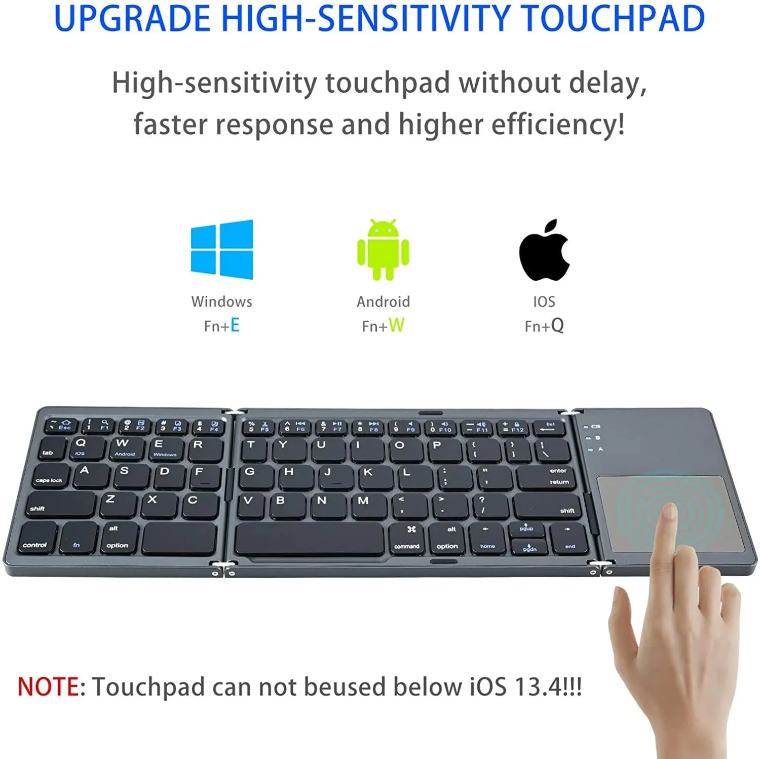 Mini Bluetooth 3.0 Folding Keyboard Touchpad For Samsung Dex Windows/iOS/Android Systems