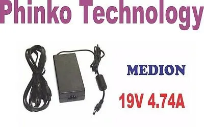 NEW AC Adapter Charger for Medion Laptops 19v 4.74a