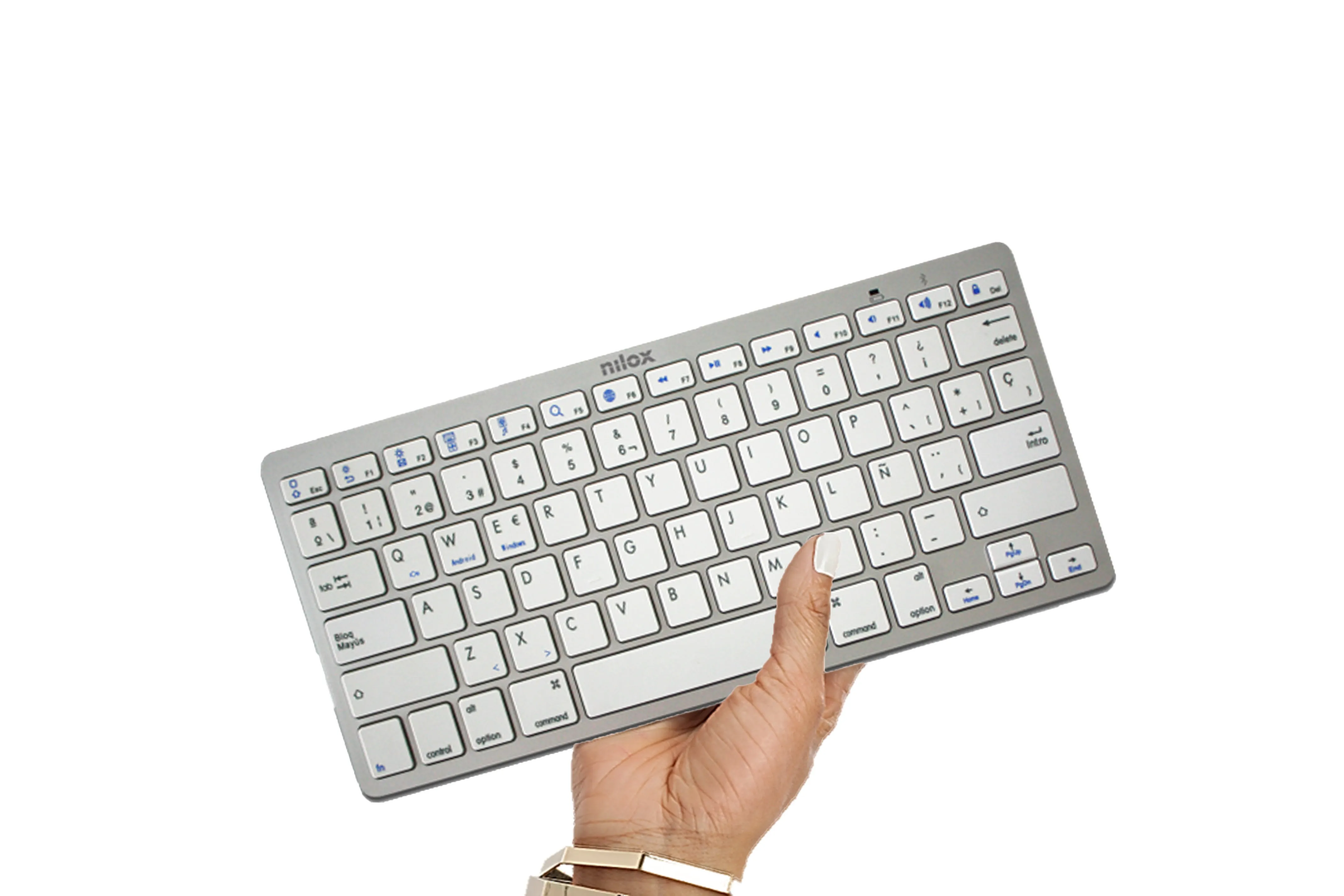 Nilox Keyboard Bluetooth Nxkb01s Silver