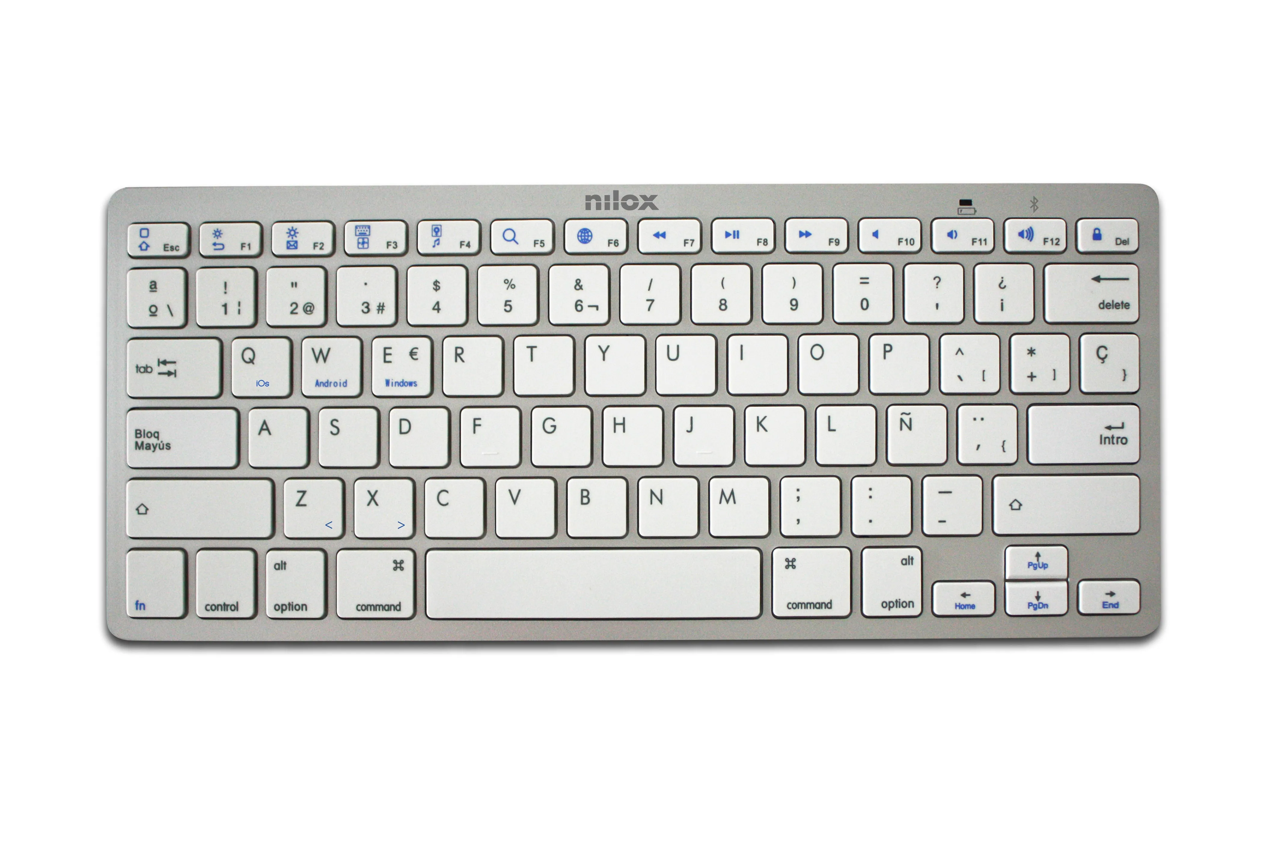 Nilox Keyboard Bluetooth Nxkb01s Silver