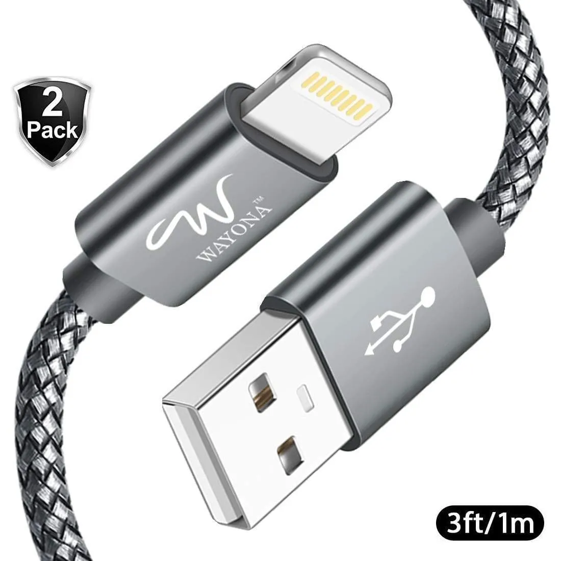 Nylon Braided USB Data Sync & Charging Cable for iPhones, iPad Air, iPad Mini, iPod Nano and iPod Touch