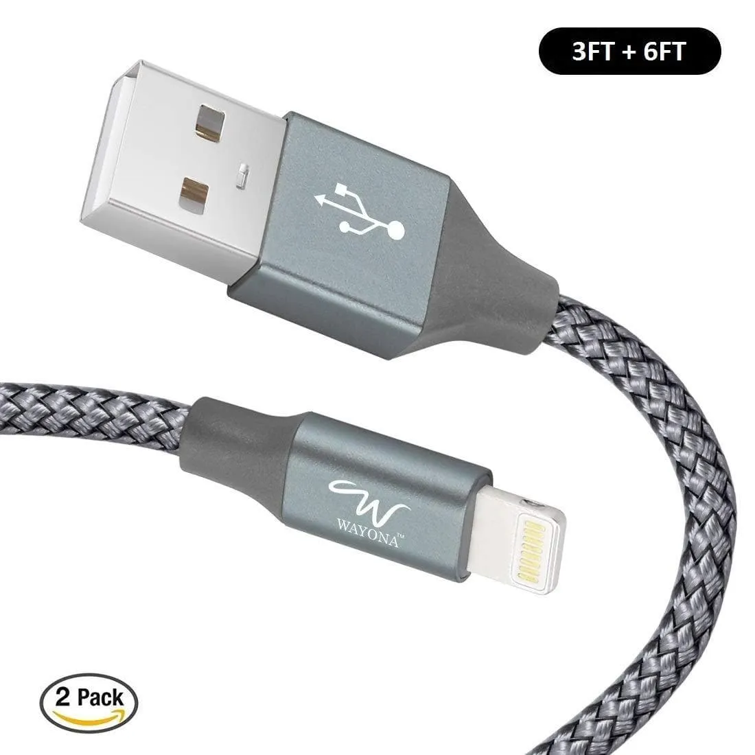 Nylon Braided USB Data Sync & Charging Cable for iPhones, iPad Air, iPad Mini, iPod Nano and iPod Touch