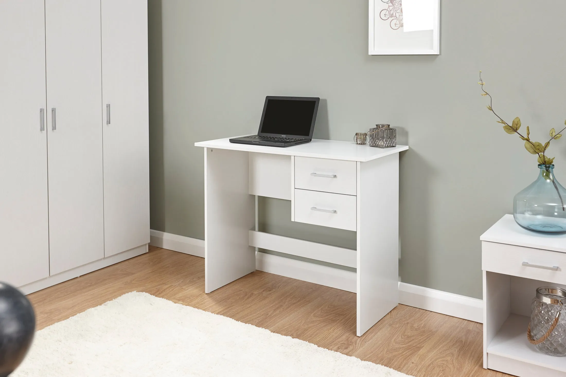 Panama 2 Drawer Desk White