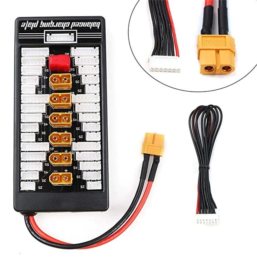 Parallel charging Board for 6 packs 2~6S (XT60-Male) with Xt60 Female