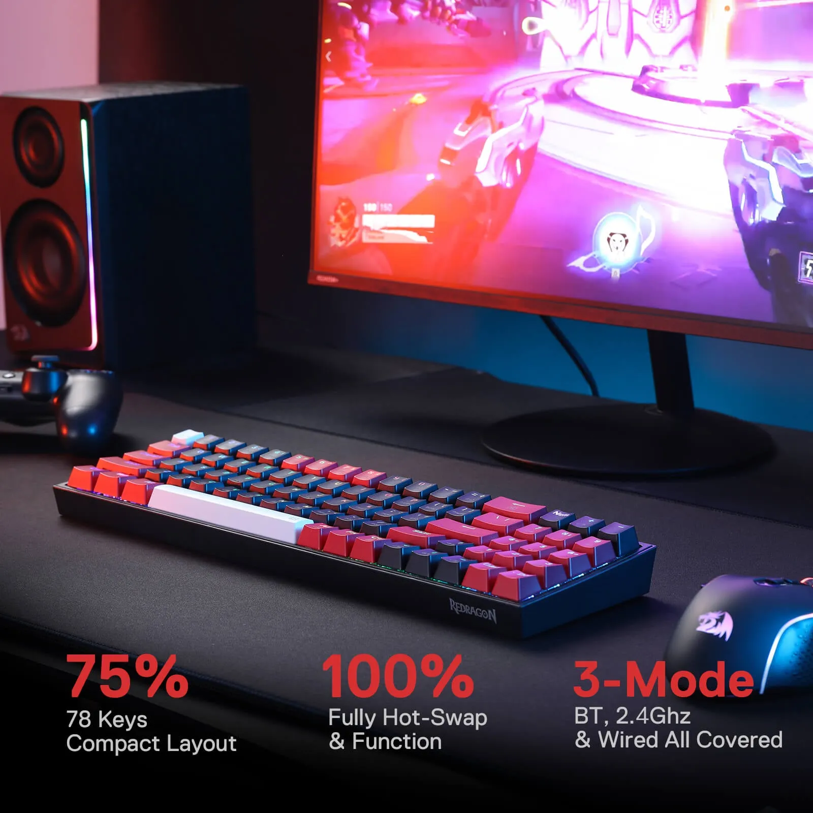 POLLUX K628 PRO 75% Wireless Gaming Keyboard