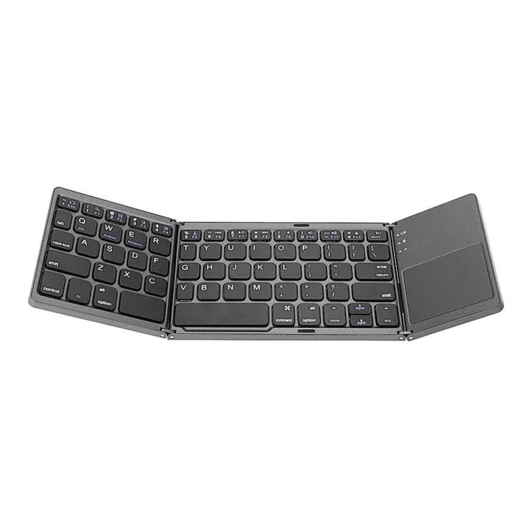 Portable Bluetooth 3-Folding 64-Key Wireless Keyboard with Touchpad