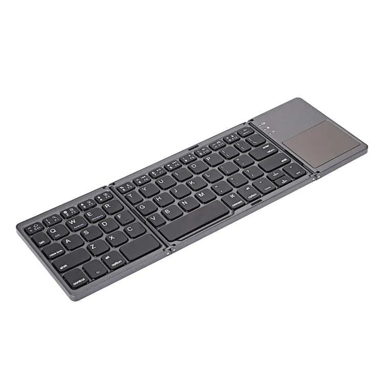 Portable Bluetooth 3-Folding 64-Key Wireless Keyboard with Touchpad