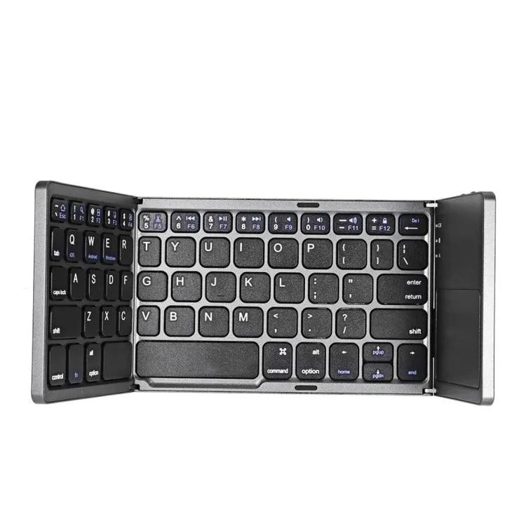 Portable Bluetooth 3-Folding 64-Key Wireless Keyboard with Touchpad