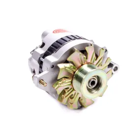 Powermaster CS130 Alternator - 140 amps - 12V - 1-Wire / 3-Wire - 6-Rib Serpentine Pulley - Straight Mount - Aluminum Case - GM