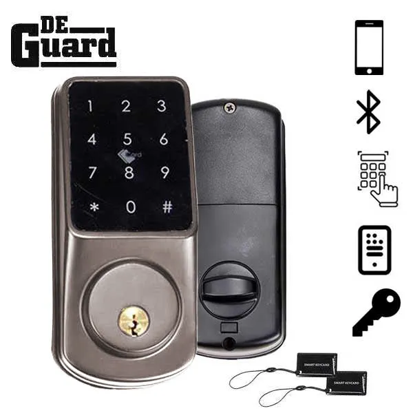 Premium Electronic Keyless Entry Smart Deadbolt - Bluetooth - Satin Silver