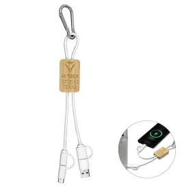 "LISBON" 5-In-1 Bamboo Charging Cable With Type C I/O (Q513022)