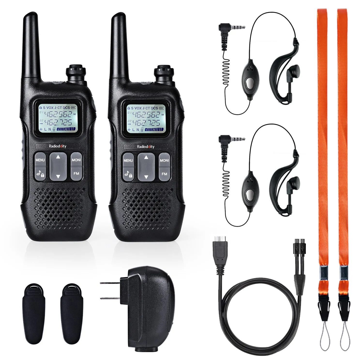 Radioddity FS-T1 / PR-T1 [1 Pair] | NOAA Weather Alert | License-free | USB Charging