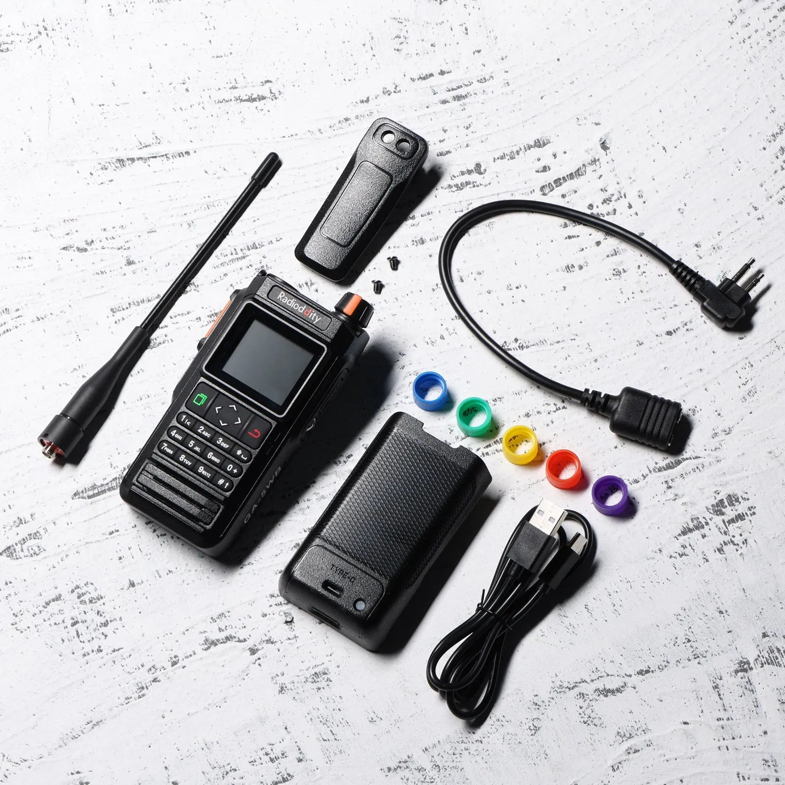 Radioddity GA-5WB | 5W | VHF & UHF | GPS & APRS | Bluetooth Programming | Air Band | IP67 | 2600mAh USB-C