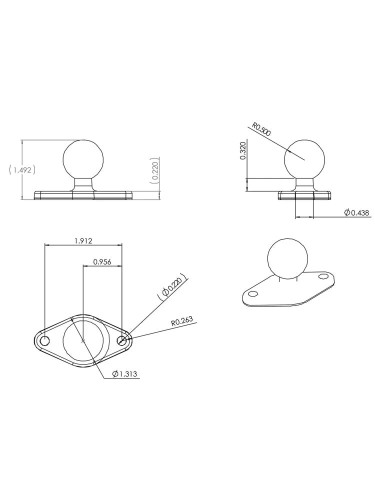 RAM Mount Diamond Base Adapter