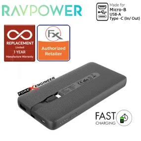 RAVPower RP-PB161 Slim Portable Charger with Build in Type C Cable 10000mAh