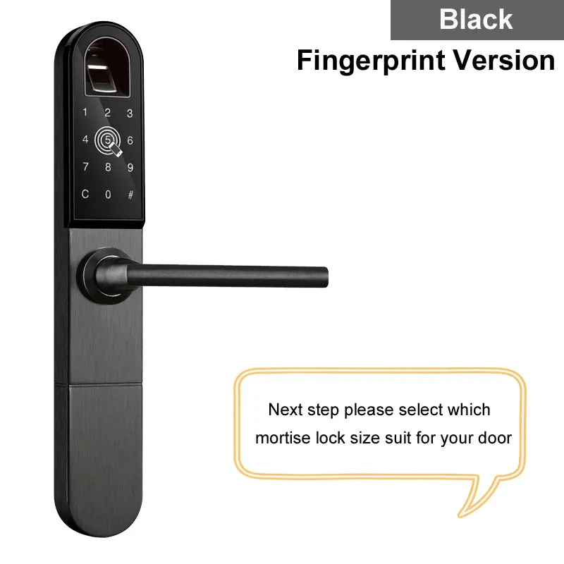 RAYKUBE Electronic Door Lock With Fingerprint / Smart Card / Bluetooth Unlock Wifi TT lock Phone APP Keyless Mortise Lock R-F918