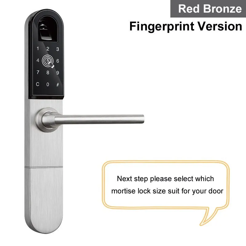 RAYKUBE Electronic Door Lock With Fingerprint / Smart Card / Bluetooth Unlock Wifi TT lock Phone APP Keyless Mortise Lock R-F918