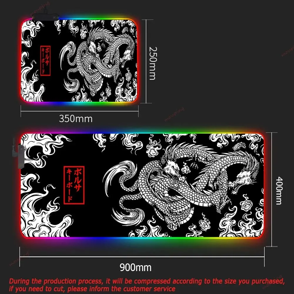 RGB Gaming Mouse Pad Dragon Desk Mat HD