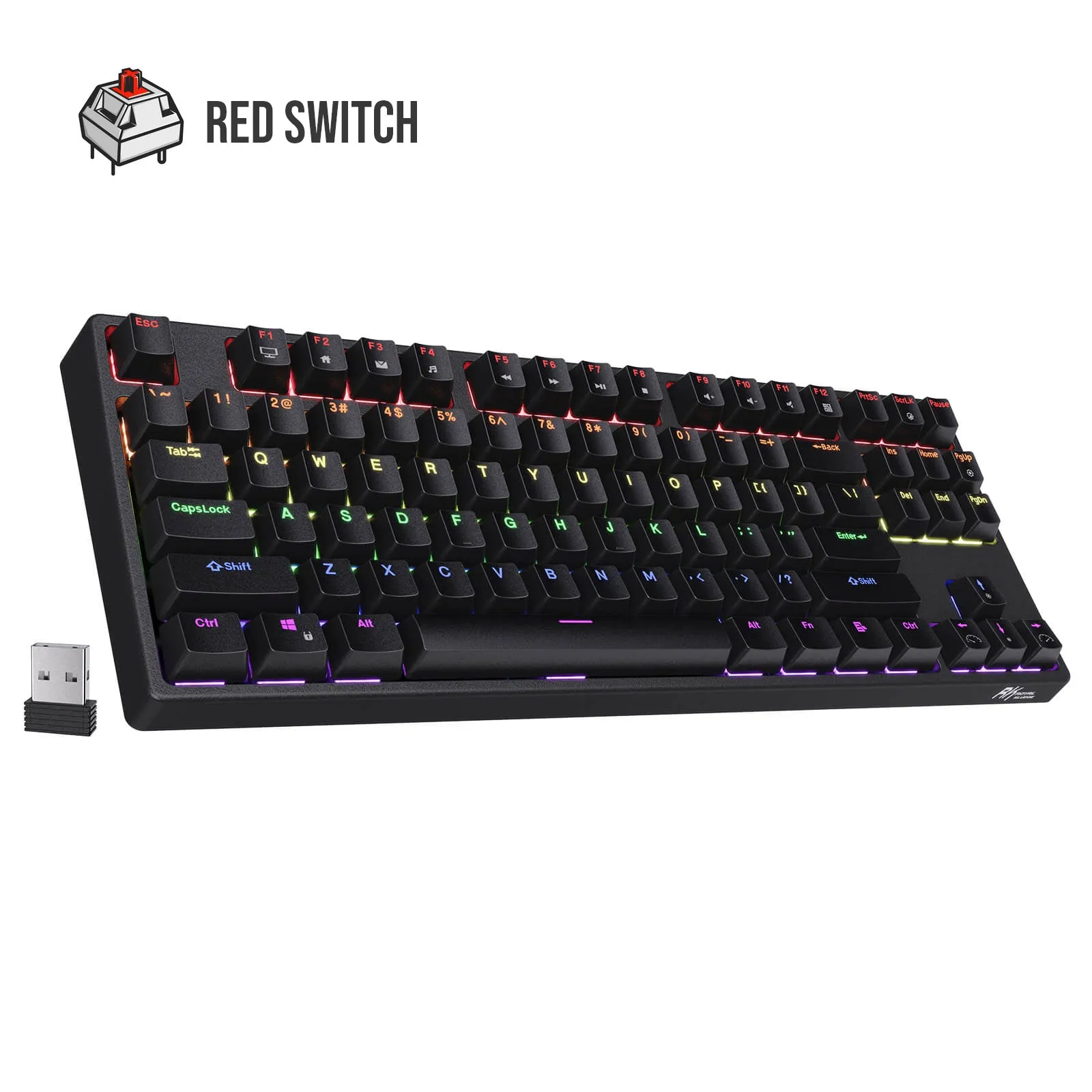 Royal Kludge RK Sink87 RGB 87 Keys Mechanical Gaming Keyboard 2.4G Wireless Wired Hot Swappable TKL with Bluetooth 5.0 (White, Black) (Available in Blue Clicky, Red Linear, and Brown Tactile Switch)