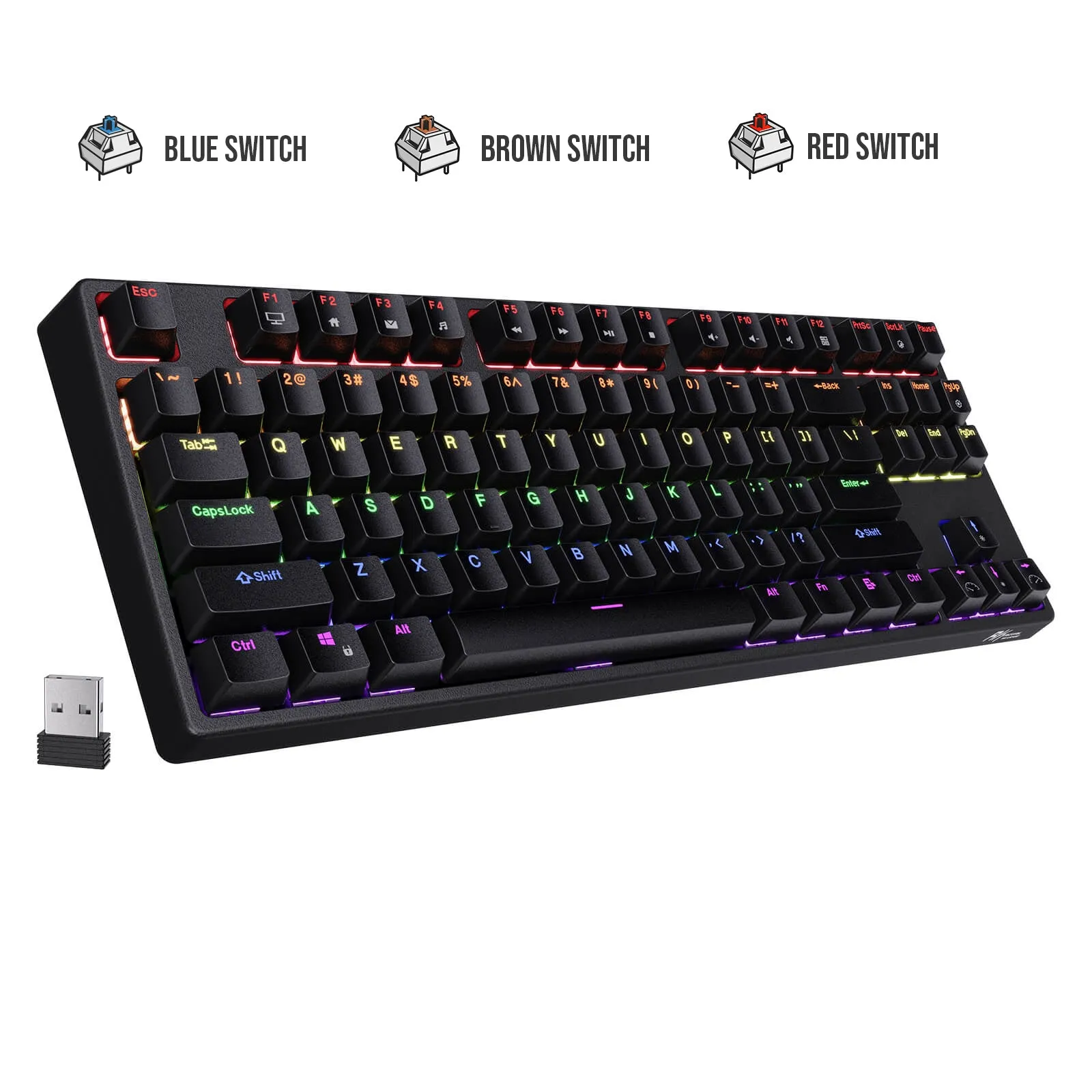 Royal Kludge RK Sink87 RGB 87 Keys Mechanical Gaming Keyboard 2.4G Wireless Wired Hot Swappable TKL with Bluetooth 5.0 (White, Black) (Available in Blue Clicky, Red Linear, and Brown Tactile Switch)