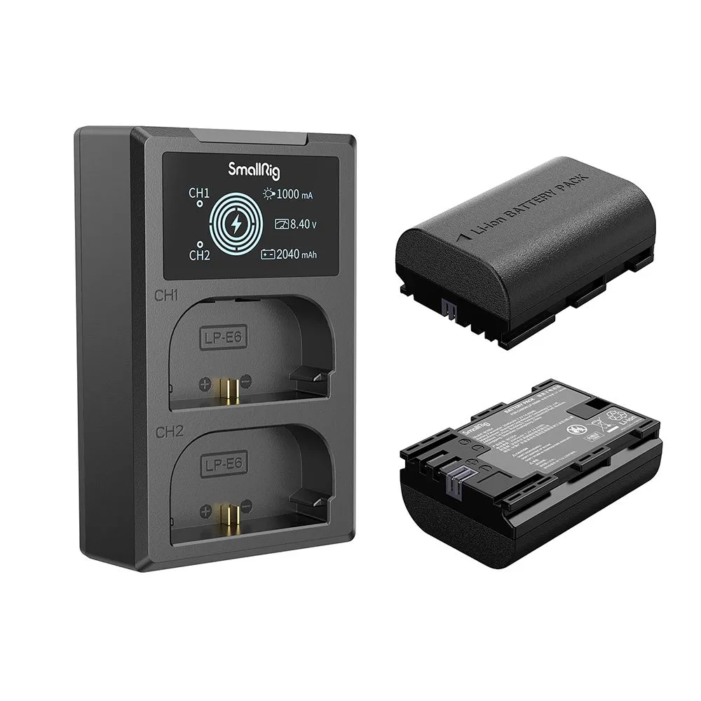 SmallRig LP-E6NH Camera Battery and Charger Kit 3821 (Black)