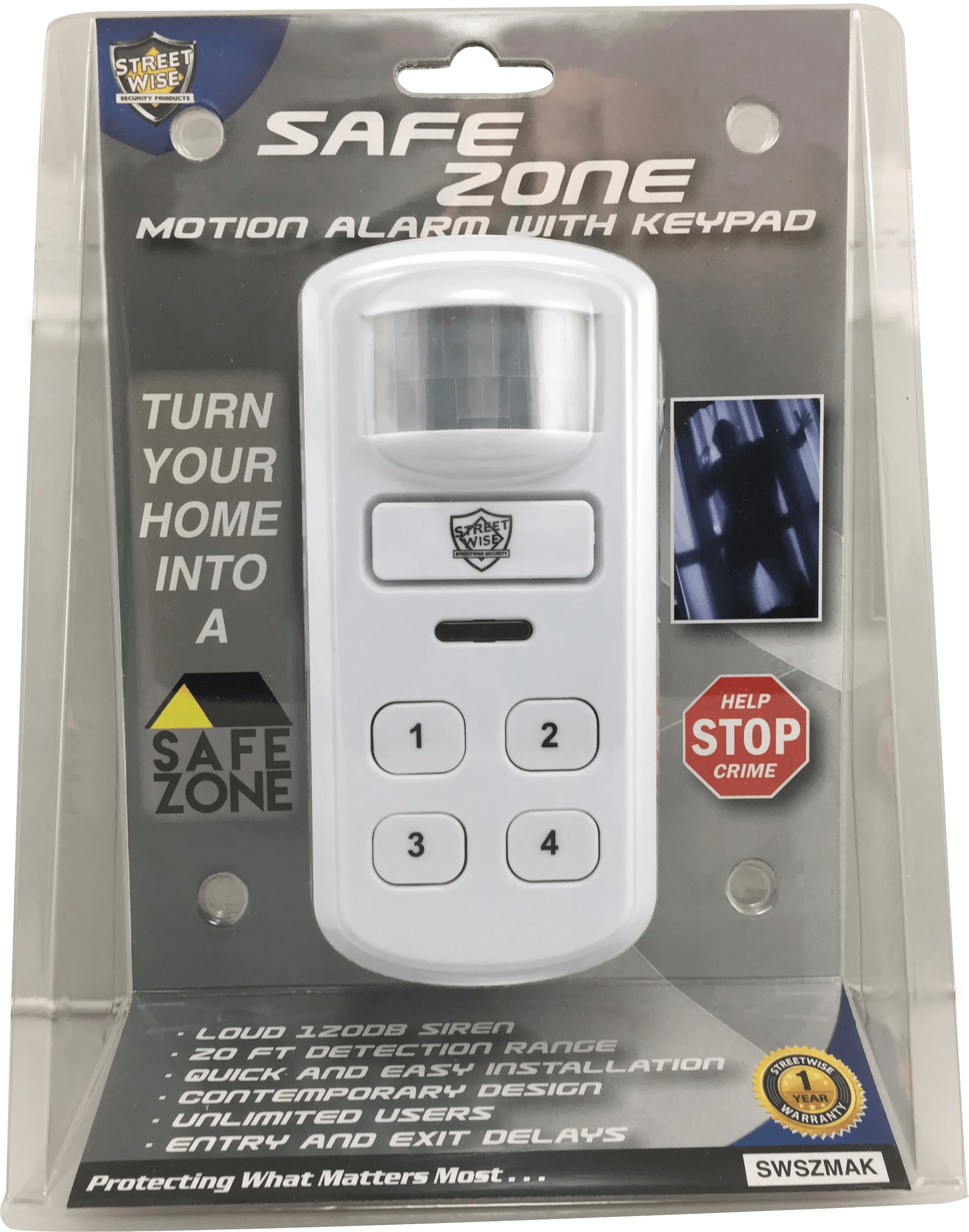 Streetwise SafeZone Motion Activated Alarm w/Keypad