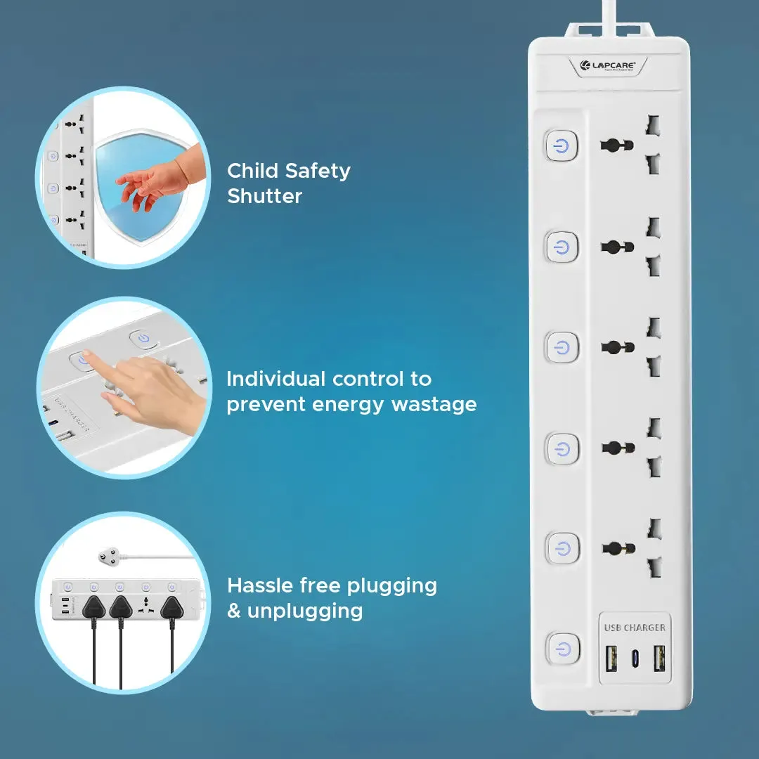 Surgee Smart With 5AC Outlet, 2 USB, Type-C (LPS-117)