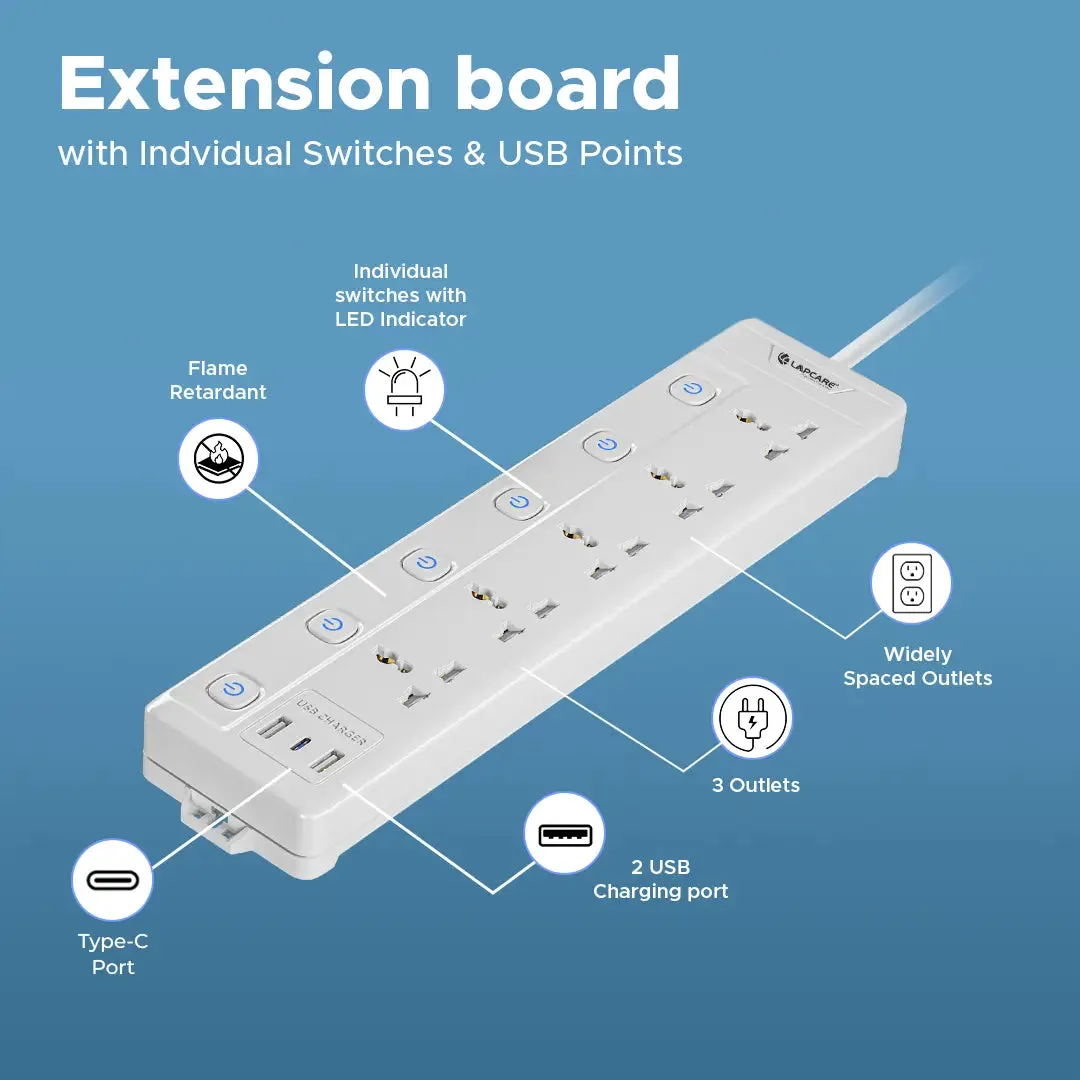 Surgee Smart With 5AC Outlet, 2 USB, Type-C (LPS-117)