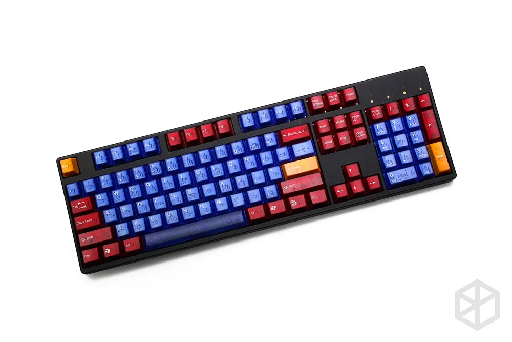 taihao cubic abs double shot keycaps for gaming mechanical keyboard color of blue yellow orange red 1.75 shift stepped capslock