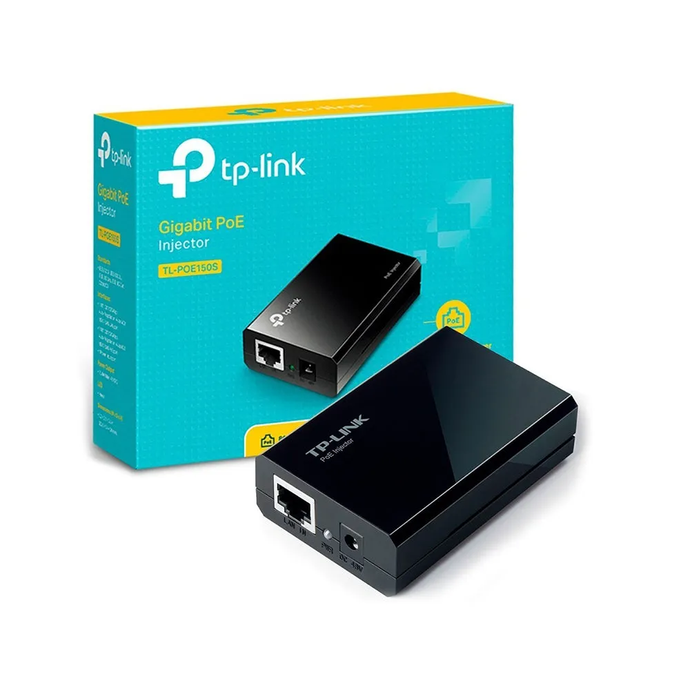 TP-Link TL-POE150S PoE Injector Adapter with 1000Mbps Gigabit PoE Port / Non-PoE Port, Max. 15.4W, Auto Negotiation / Auto MDI/MDIX, Delivers Power Up To 100 meters