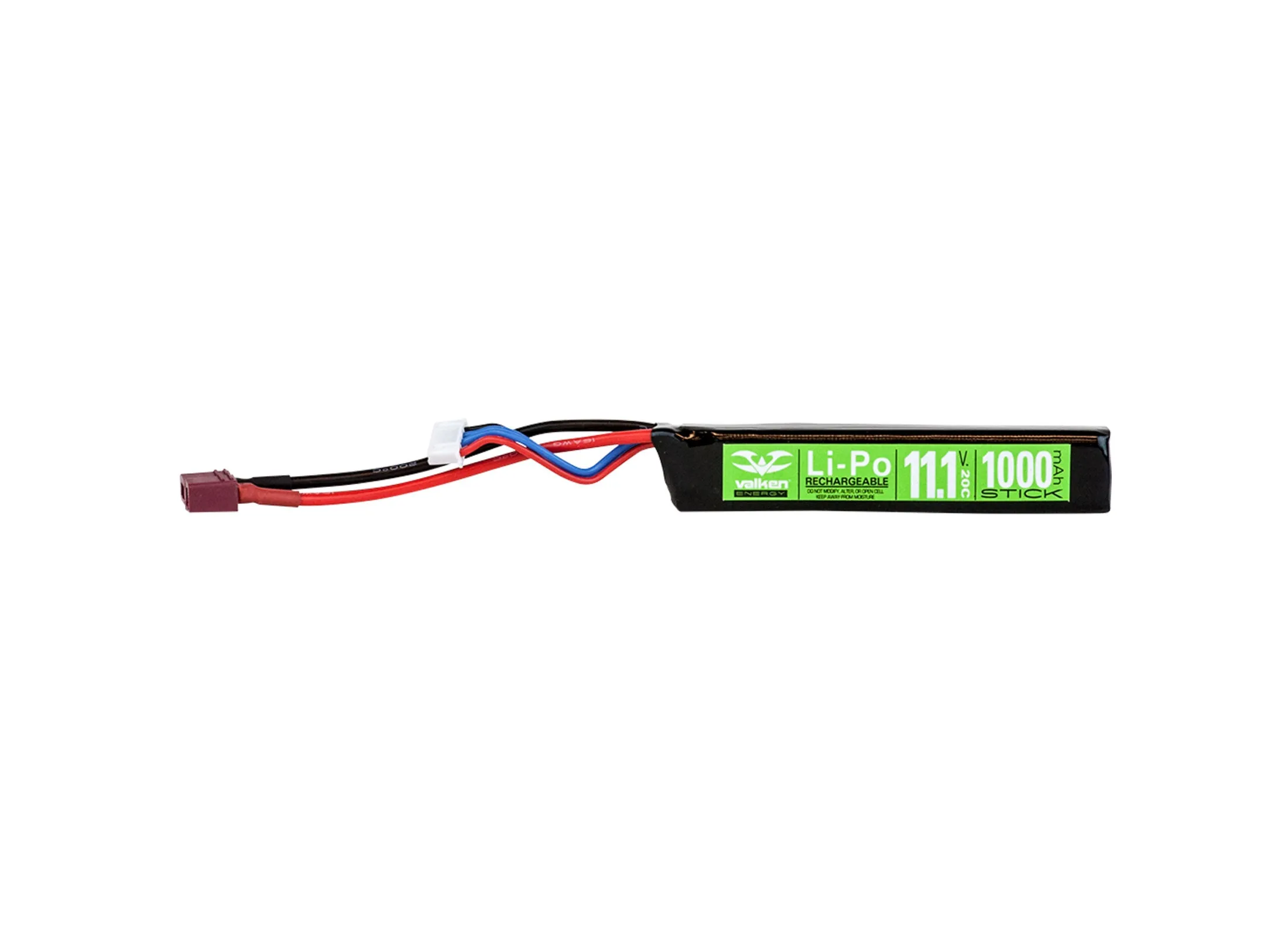 Valken 11.1V 1000mAh 30C LiPo Battery Stick Deans Connector