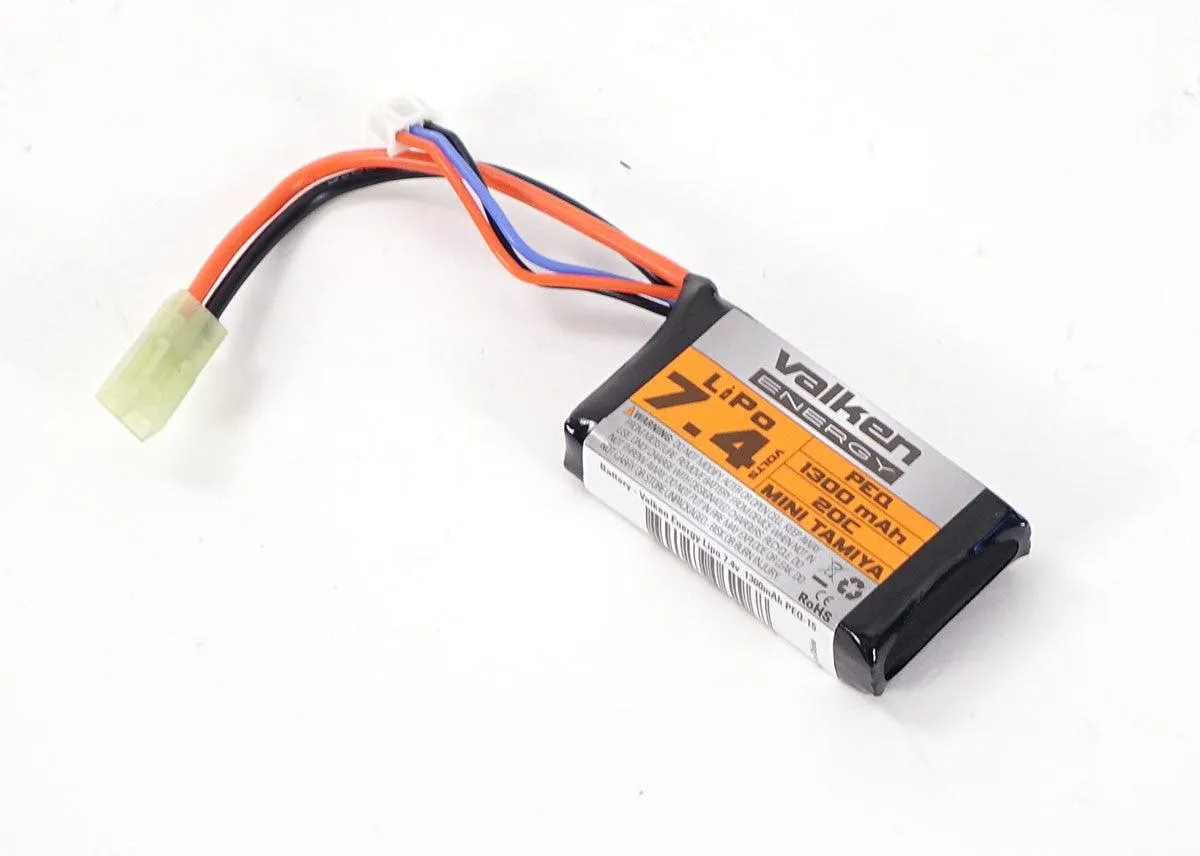 Valken 7.4v 1300mAh PEQ Brick Lipo Battery - Tamiya