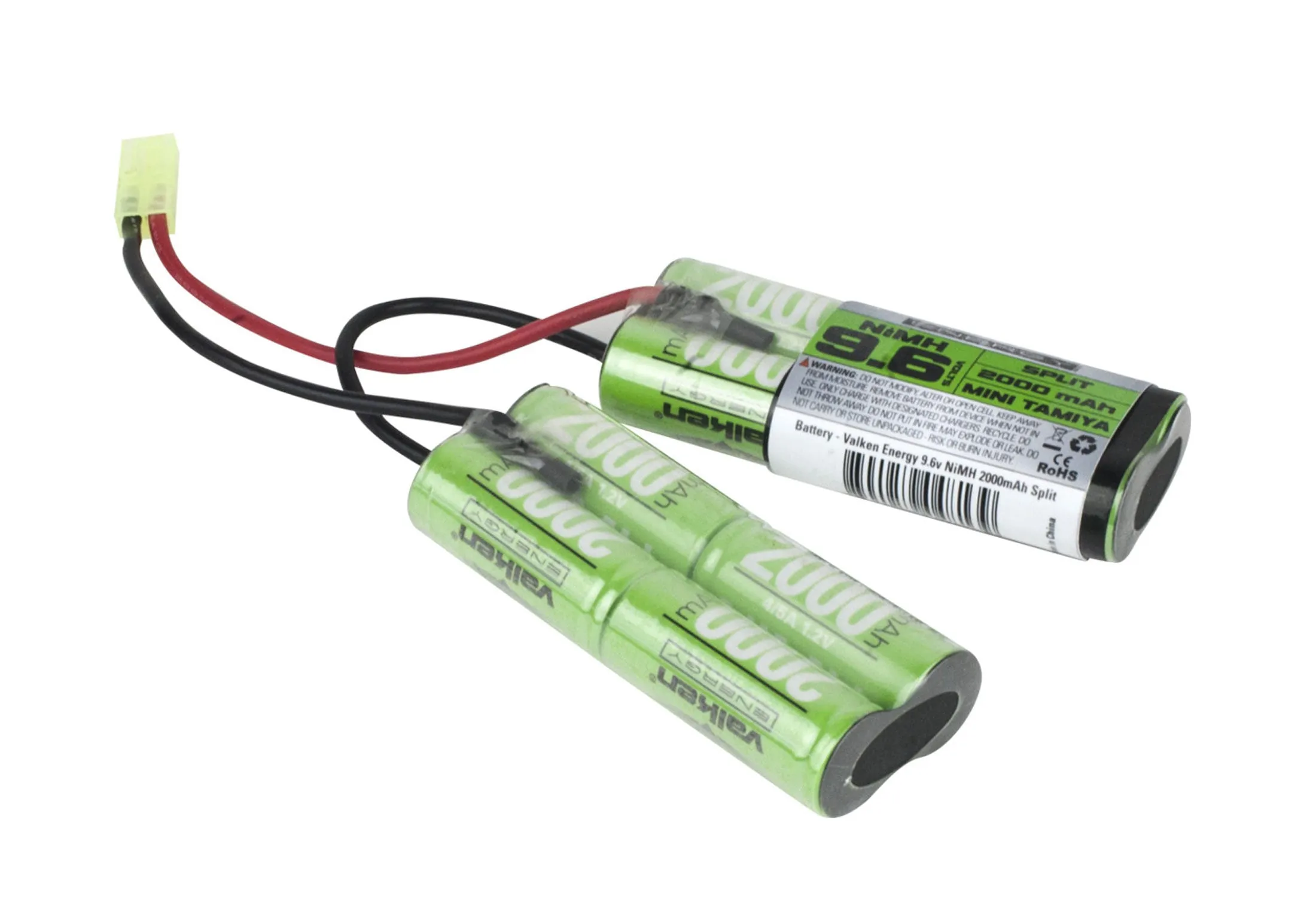 Valken Energy NiMH 9.6v 2000mAh Battery Split Double Nunchuck Style