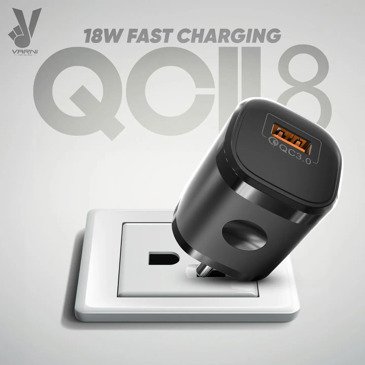 Varni QC-118 18W Fast Charger with Type-C Data Cable