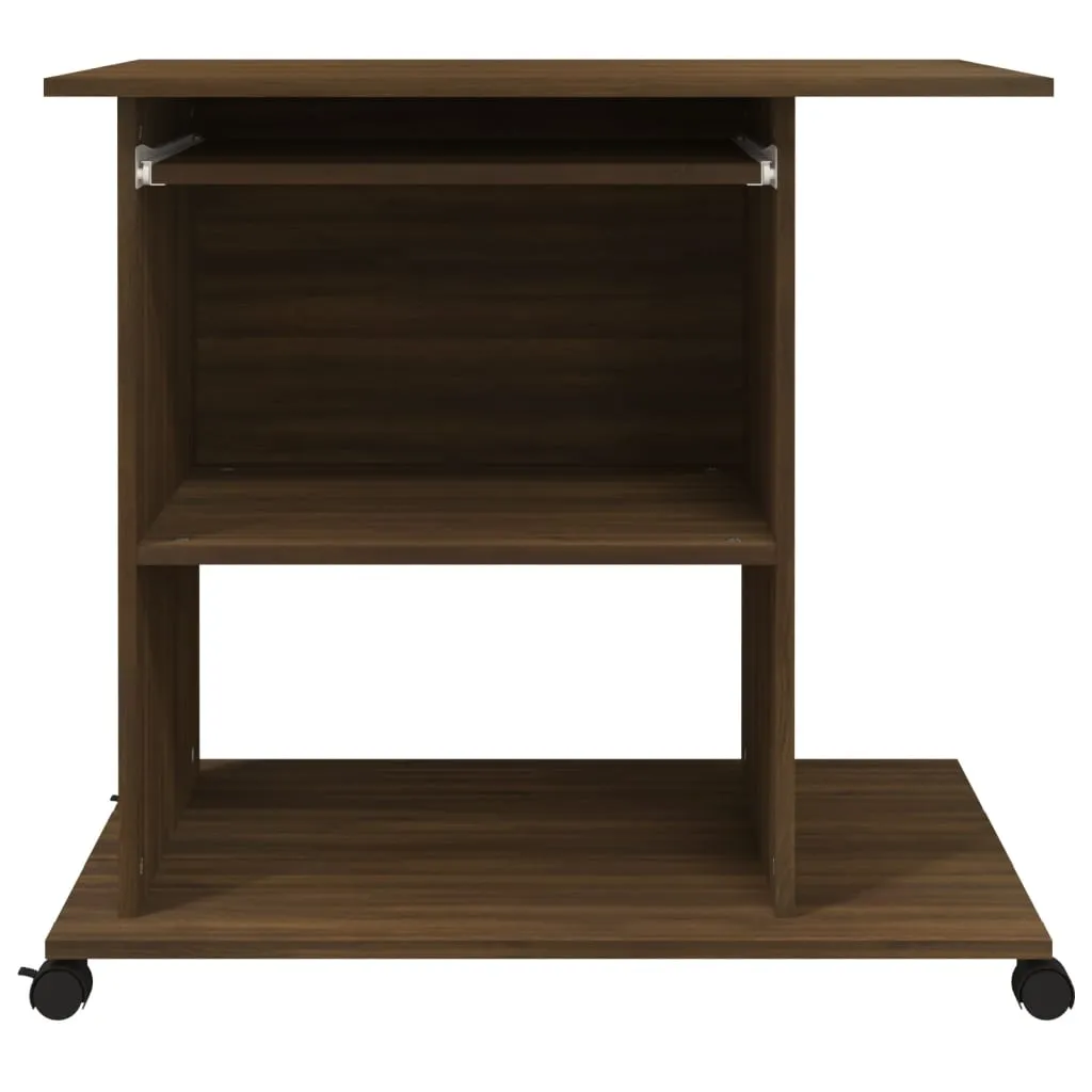 vidaXL Computer Desk Brown Oak 80x50x75 cm Engineered Wood