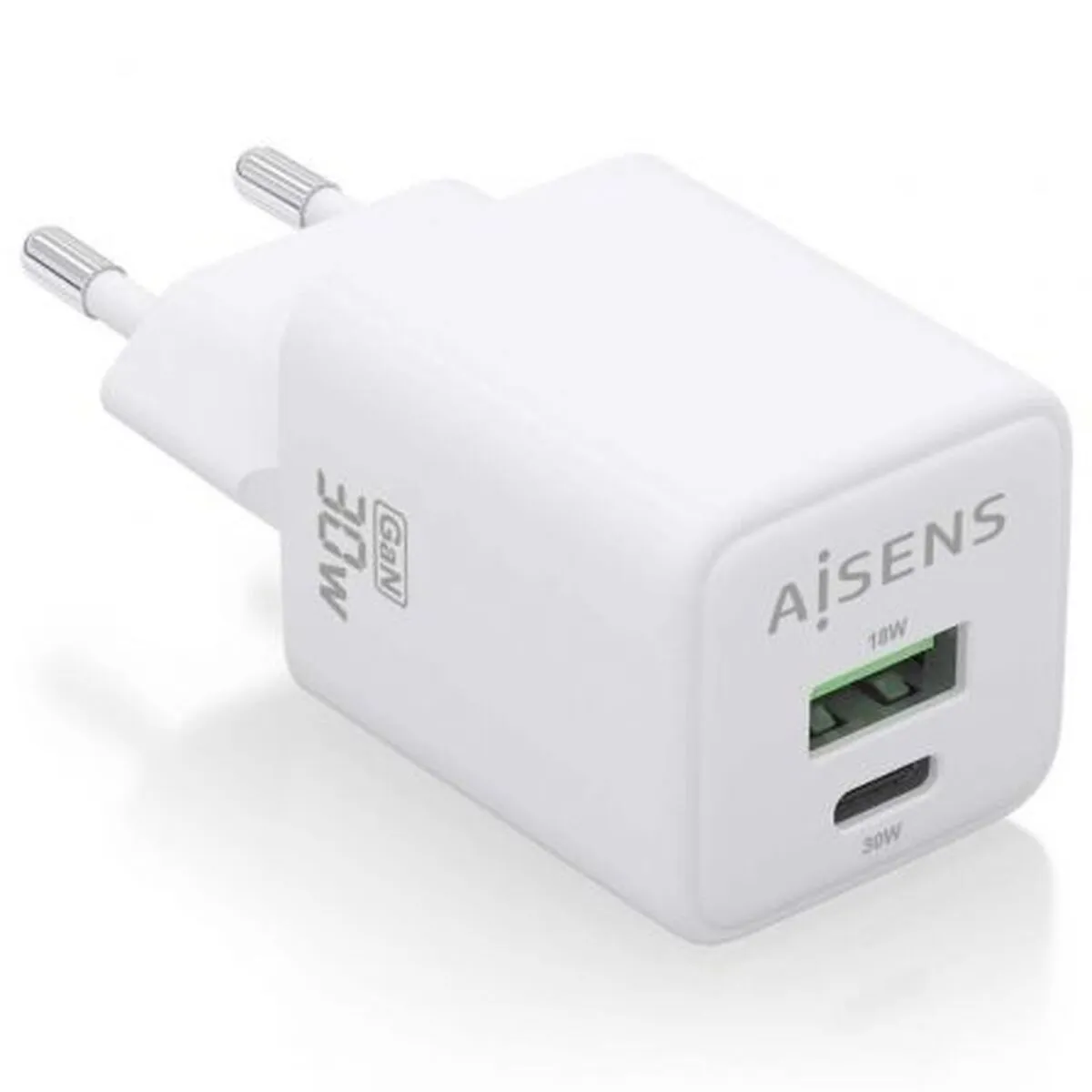 Wall Charger Aisens ASCH-30W2P037-W White 30 W (1 Unit)