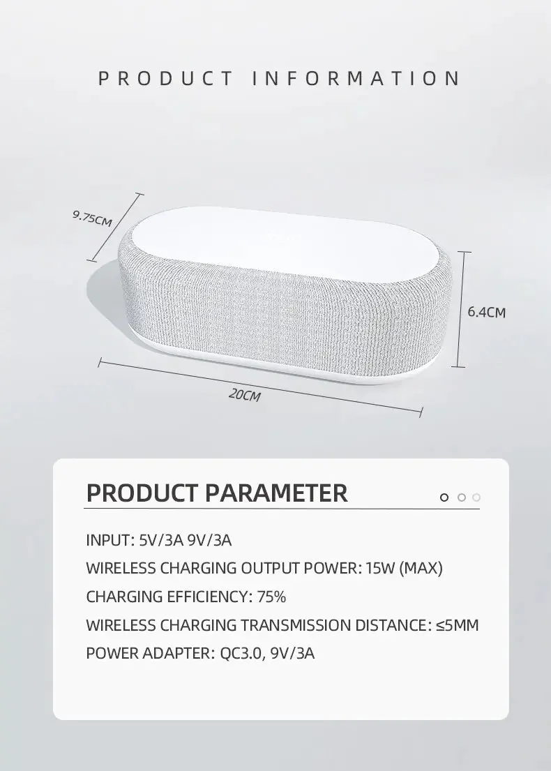 Wireless Charger Alarm Clock Time